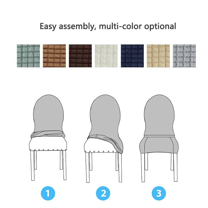 Retro Home Round Back Seat Chair Cover Polar Fleece Slipcovers Protector Case Chair Cover For Room Kitchen Hotel Banquet Cover