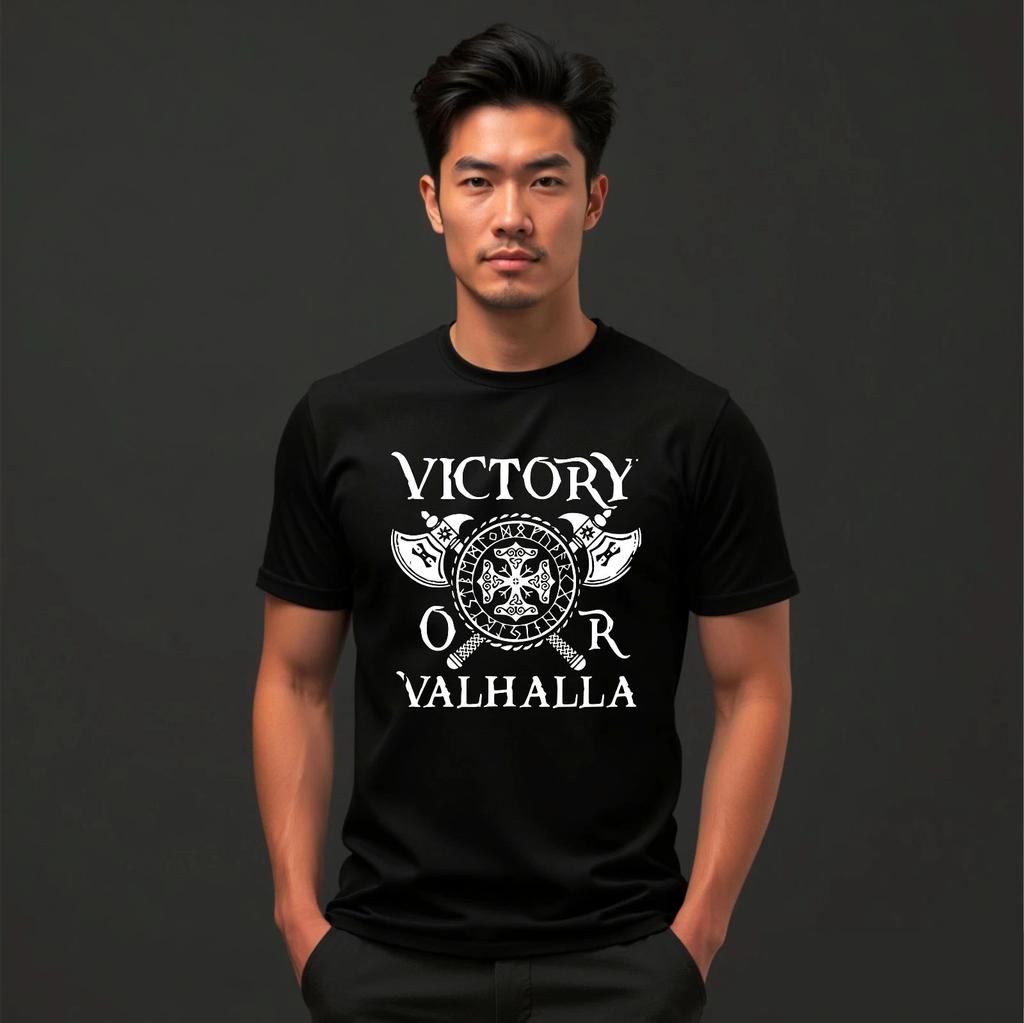 Sieg oder Walhalla Wikinger T-Shirt, Wikingerkrieger & Nordische Legende Vibes Tee