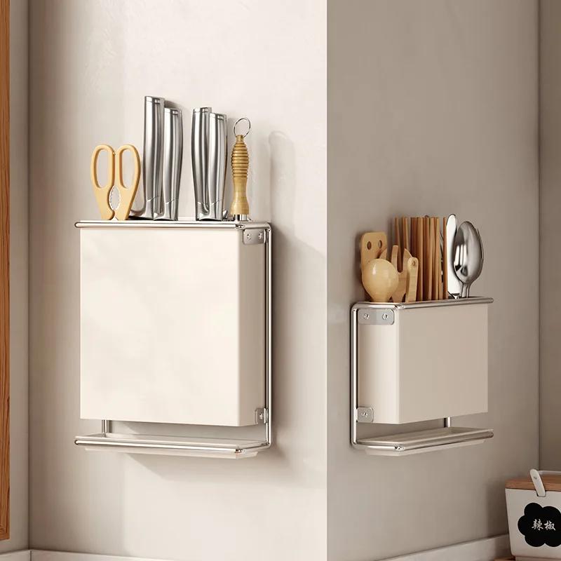 Kitchen Knife Drying Holder With Drainer Integrated Knives Chopsticks Fork Spoon Storage Rack Sink Utensils Organizer Container
