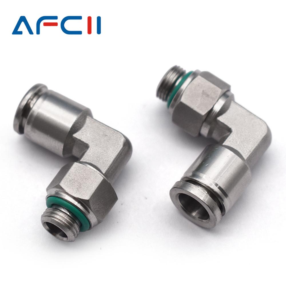 PL G Thread 304 Stainless Steel Joint Pneumatic Quick Coupling Elbow Male Thread 1/8" 1/4" 3/8" 1/2" BSP Trachea Quick Coupling car Pressure