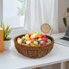 Round Rattan Style Storage Basket For Fruit Snack Bread In Living Room Kitchen