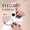10Pcs Detachable Press On Nails With Metal Finger Rings, Reusable Fake Nails Kit For Daily Wear Nail Art Decorations