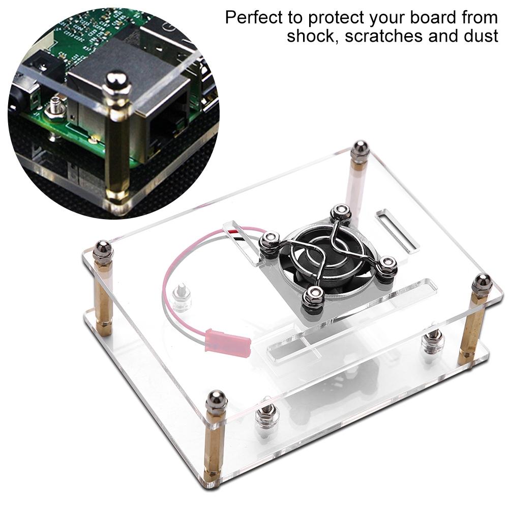 Acrylic PMMA Enclosure Box Protective Case Cooling Fan for Raspberry Pi 2 3 Model B and Pi B