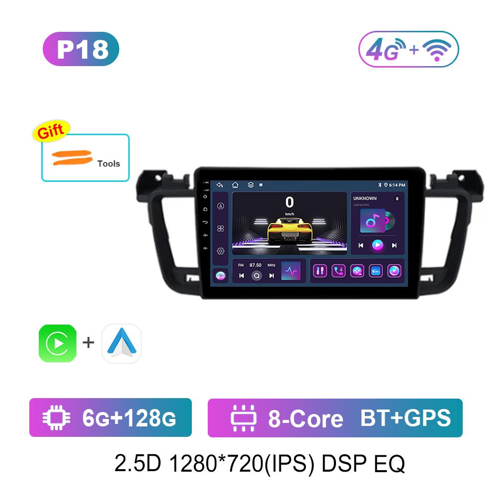For Peugeot 508 508SW 2011 - 2018 Carplay Android Intelligent System 9'' Car Radio Multimedia Player WiFi GPS Navi 4G IPS Screen