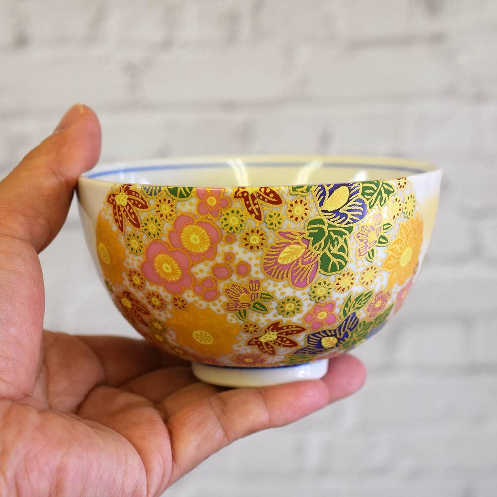 Washa No Kura Pair Rice Bowl Stylish Tableware Kutani Ware Married Couple Bowl Hanazume Ceramic Tea Bowl Brand Japanese Tableware