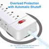 3 Side Designs Wall Mountable Power Strips Surge Protectors 12Outlets USB Port Low Profile Plugs Perfect for Home Office