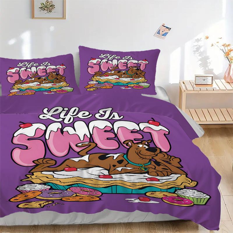 

Scooby-Doo Sweet Treats Bedding Set Comforter Cover Gift for Bedroom,Includes 1 Cover and 2 Pillowcases, No InsertB264 135x200cm