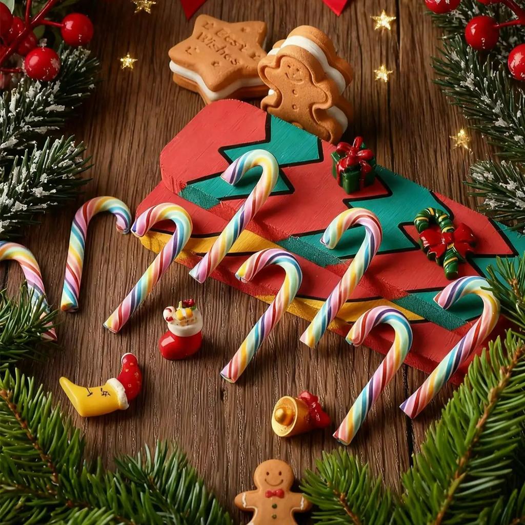 30 Stück mehrfarbige Weihnachtszuckerstangen Dekorationen Für Weihnachtsfeier Tischstreudeko Vasenfüllung Und Bastelbedarf