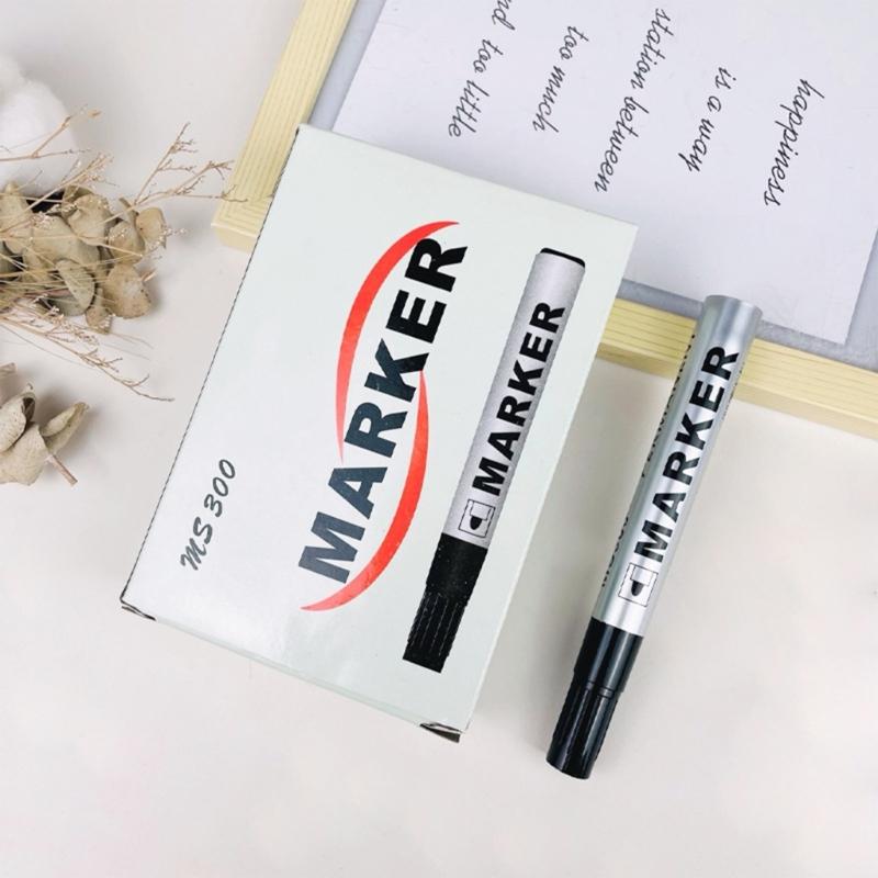 Bulk Quantity 12 Markers Set Tall Observability Toner Long Permanent Execution Metal Plastic Glass Consistent