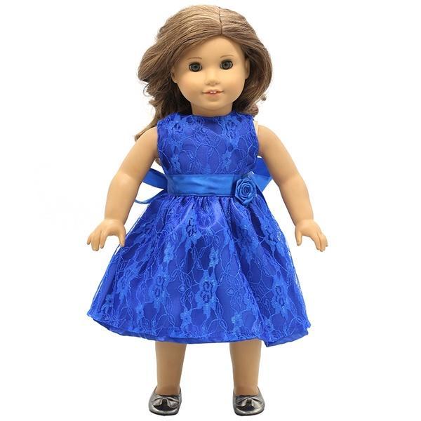 Blue dress fits American Girl doll Handmade New
