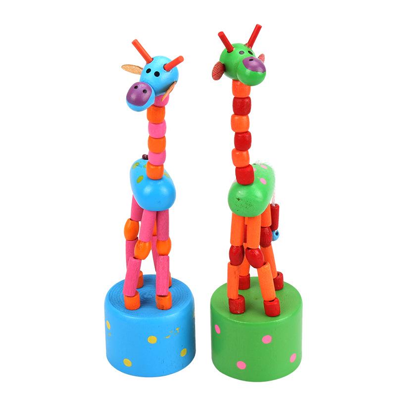 Wooden Toys Simulation Giraffe Blocks Rocking Dance Stand By Wire Control Learning Education Fun Funny Gadgets Interesting Toys