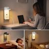 Three-Speed Dimmable LED Wall Lamp with USB Charger for Bedroom and Hotel