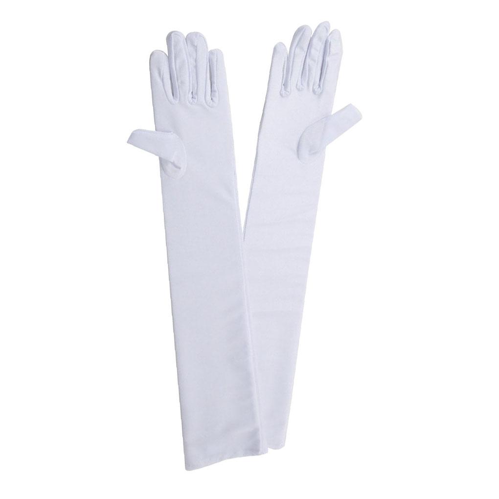 1 Paar Formelle Braut Langarmhandschuhe Einfarbig Atmungsaktiv Hochzeitsarmhandschuhe