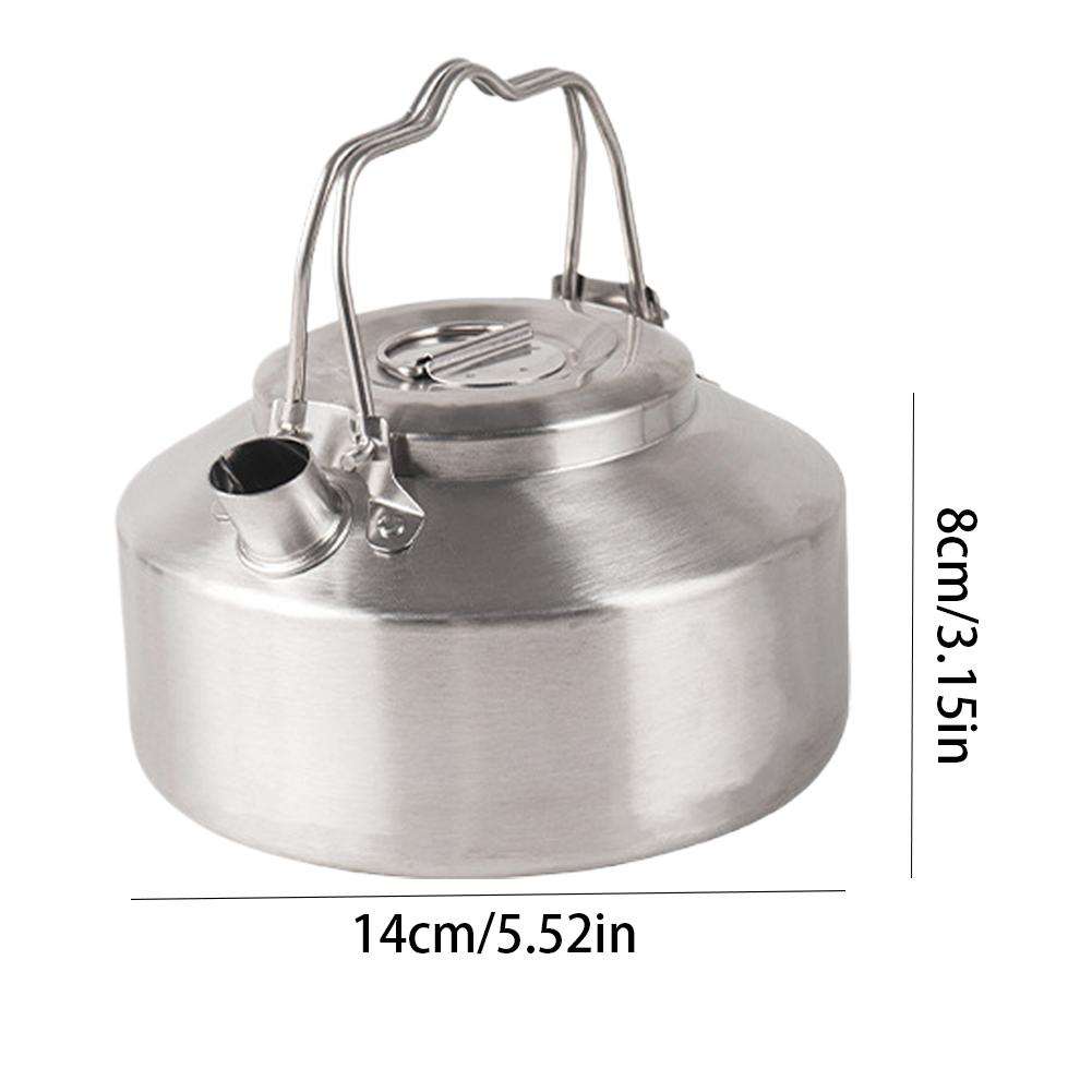 Camping Kettle 1L, Portable Lightweight Water Boiler, 304 Stainless Steel Travel Tea & Coffee Pot for Outdoor Hiking Backpacking