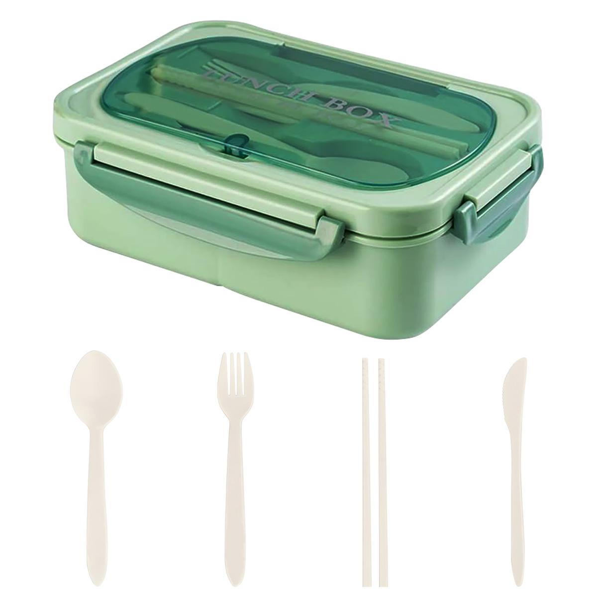 Divided Sealed Insulated Lunch Box, Microwave Oven, Bento Box, Lunch Box, Student Lunch Box, Self-contained Tableware зелёный