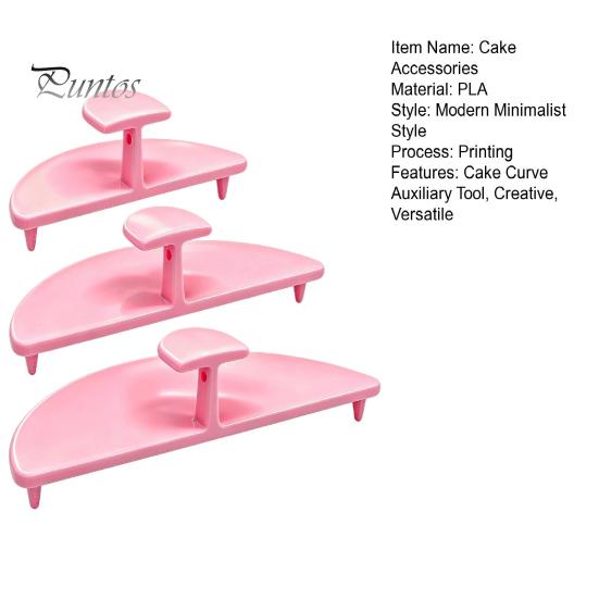 Three Piece Cake Stand 3PCS Curve Auxiliary Tools, Lightweight PLA Support Topper Holder Stakes, Decorating Ruffle Stencils for Kitchen Baking