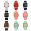 Simple Women's Watch Fashion Silicone Square Watch Large Dial Students Multi Color Rhinestone Wristwatches Gift for Women Reloj