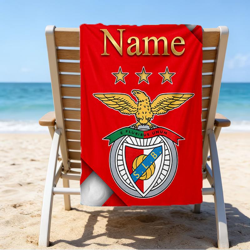 Custom Name Ultrasoft Beach Towel With Benfica Themeideal For Pool Camping Diving Perfect Travel Essential Vibrant Beach Towel