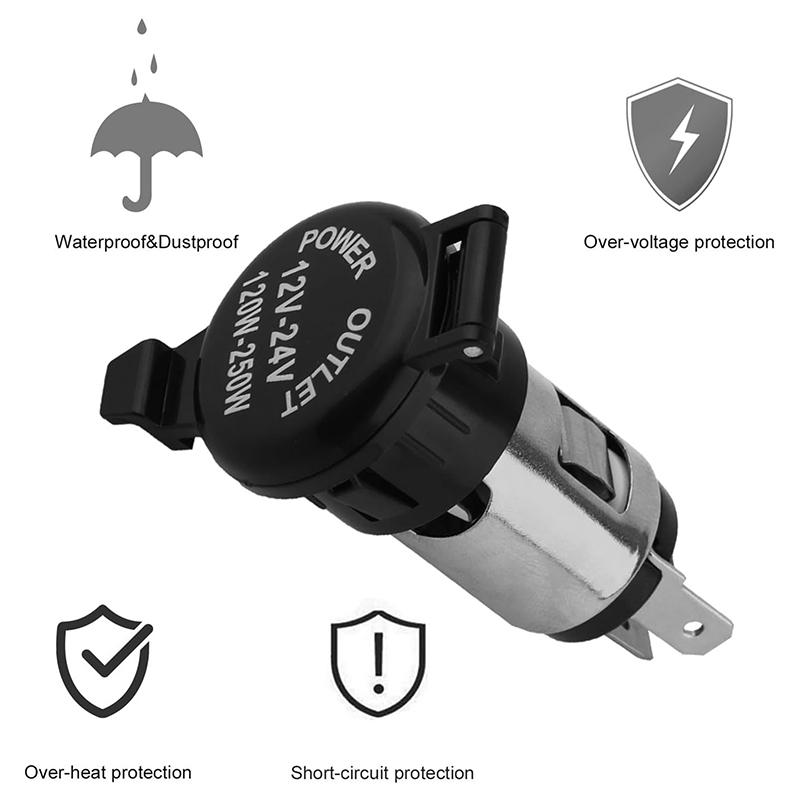 Universal 12V Car Cigarette Lighter Power Socket Adapter Plug Outlet For Motorcycles Boats Tractor Truck Brand