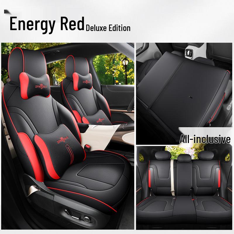 Smart Elf 1 Full Leather Car Seat Cushion - Universal Fit for All Seasons, Five Seats