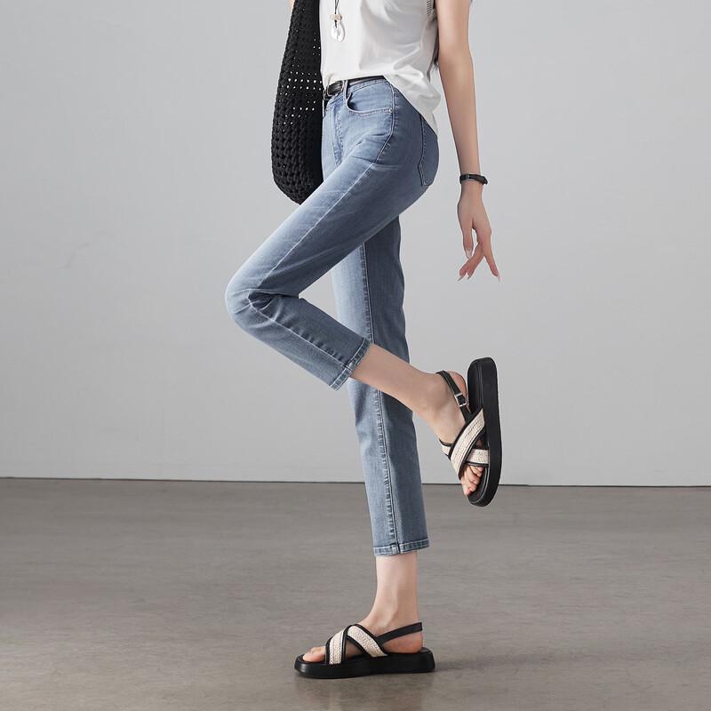 SOFSIL Women's High-Waisted Cropped Skinny Jeans