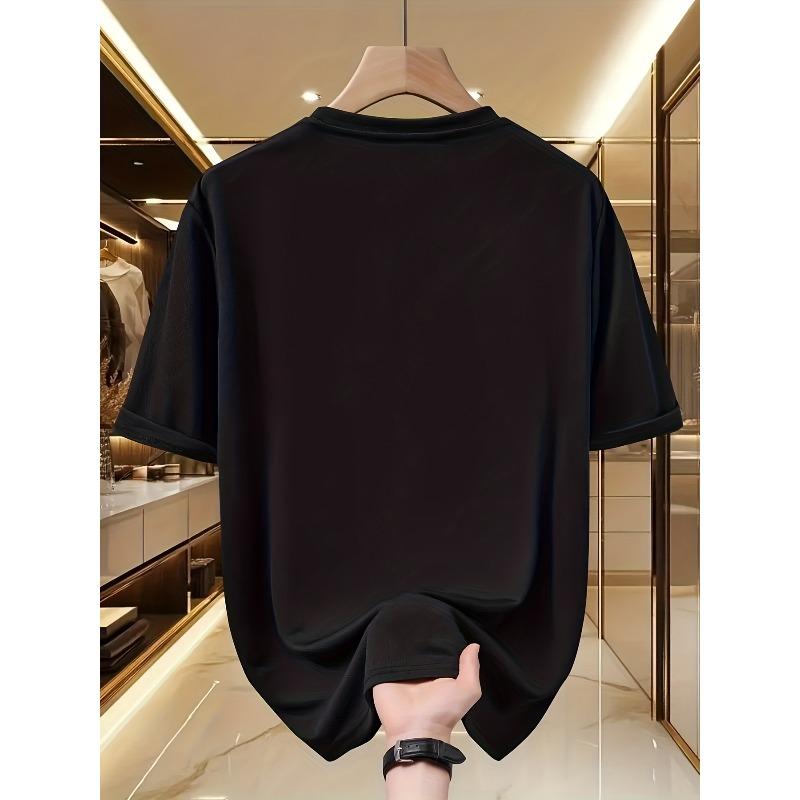 European size Men's Graphic Summer Casual Crew Neck Short Sleeve T-Shirt Comfortable Regular Fit for Men Fashionable Tee Tops