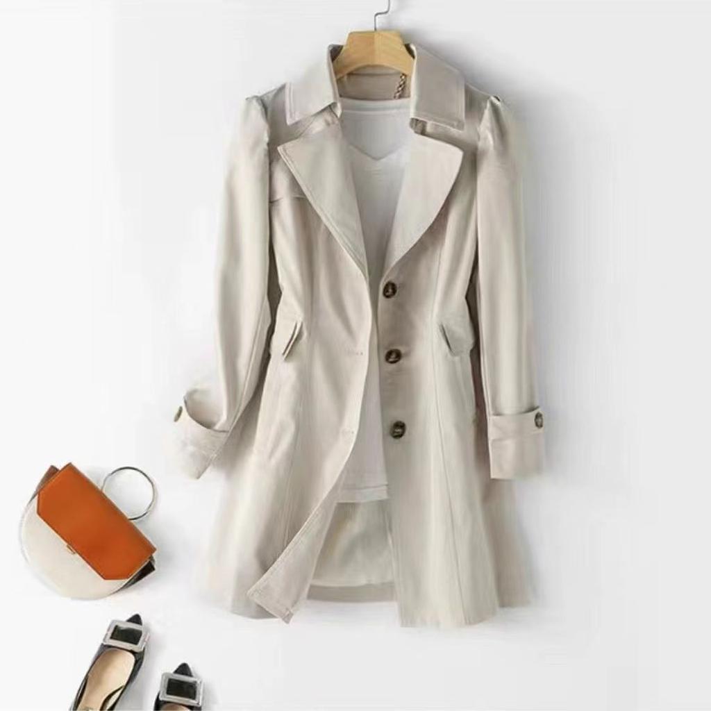 Spring Autumn Trench Coat Women Korean Double Breasted Mid-Long Female Trench Coat Overcoat Windbreaker Ladies Outerwear