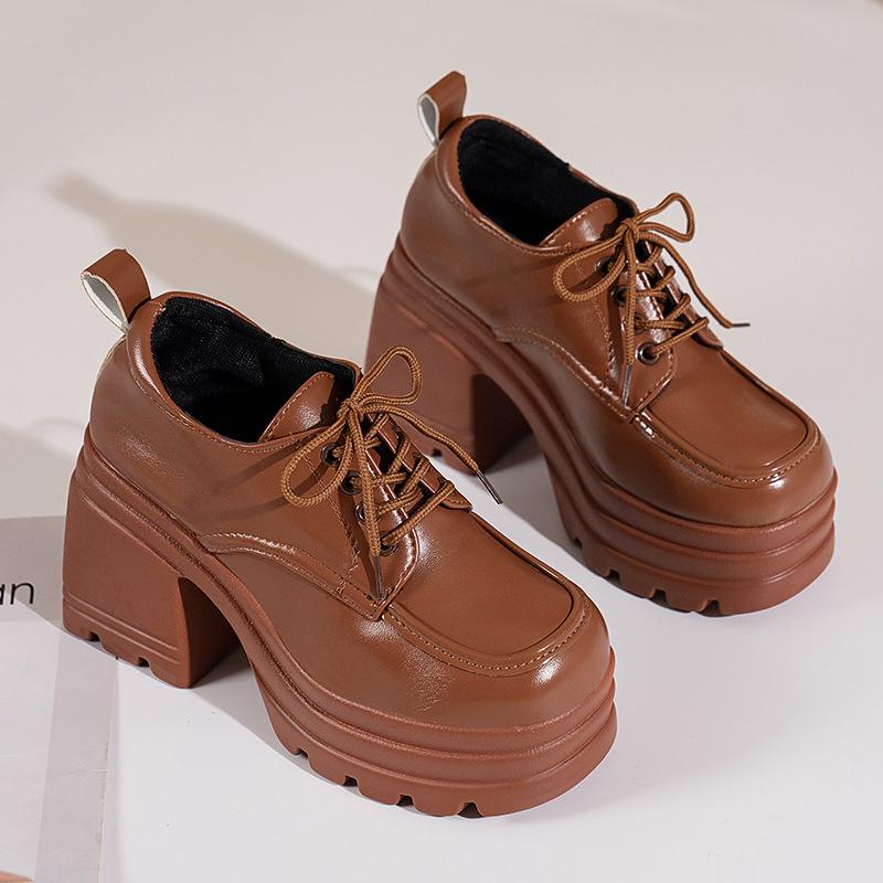 

Размер 35-43, женская обувь большого размера 41 на полную ногу, толстый каблук, одинарная обувь в британском стиле, женские новые маленькие кожаные туфли на весну и осень, тренд 42