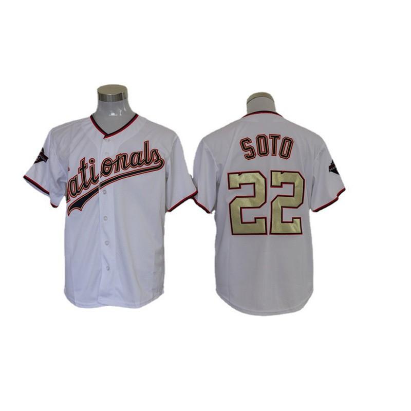 Mens Loose Fit Baseball Jersey T-Shirt Washington Nationals Fan Edition Cotton Blend Sportswear