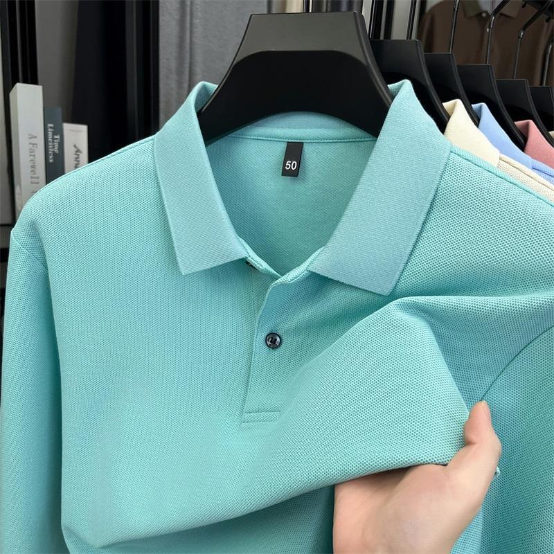 

100% Pure Cotton High-quality Men s Long Sleeve Polo Shirt Autumn Fashion Simple Original Design Luxurious Golf T-shirt 4XL кольору морської хвилі