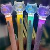 Luminous Jellyfish Light-Up Pen with Real Specimen - Cute Student Stationery Featuring Piggy and Bear Designs