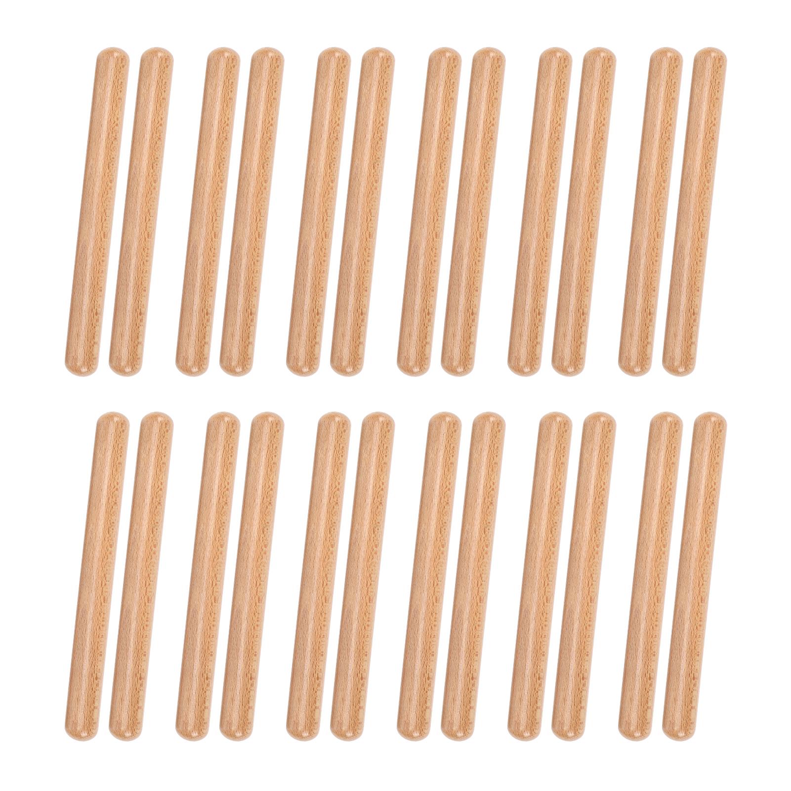 

12 Pairs Wooden Rhythm Sticks Music Education Wooden Percussion Instruments with Storage Bag for Kids Classroom Group