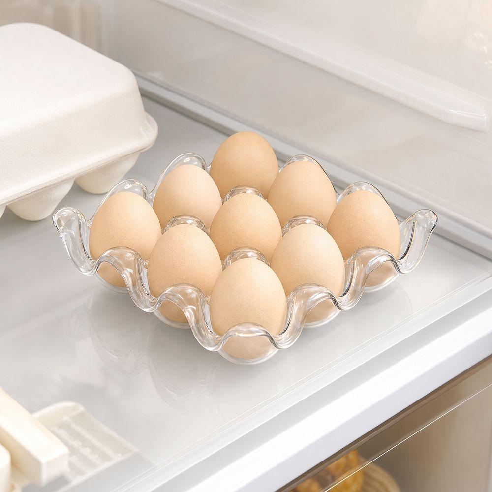 Divided Compartments Egg Organizer PET Eggs Fresh Storage Box  Kitchen Countertop