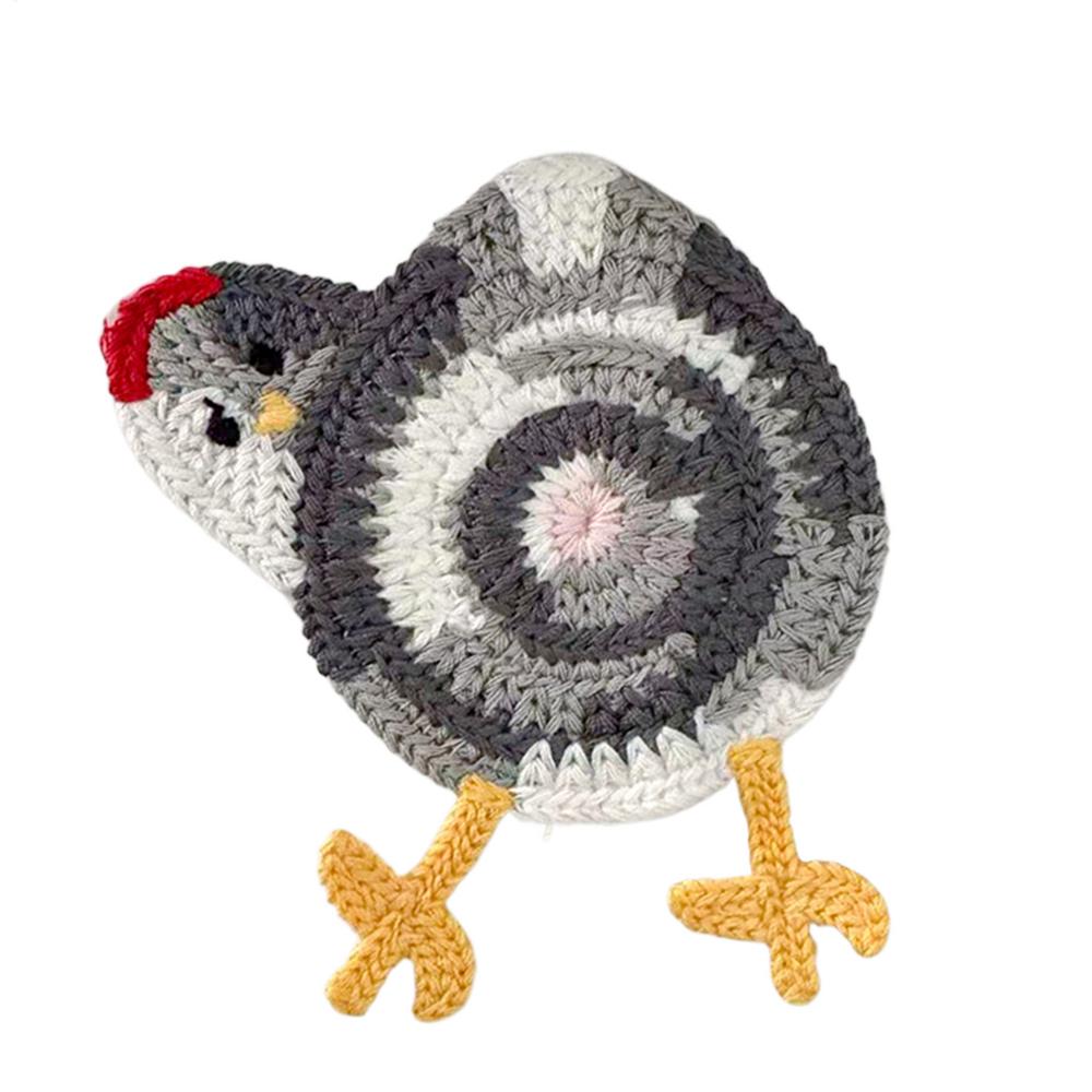 Chicken Fun Cup Mat Home Dining Table Knitted Cup Mat Crochet Drink Coasters for Kitchen Desk Home Bar Coffee