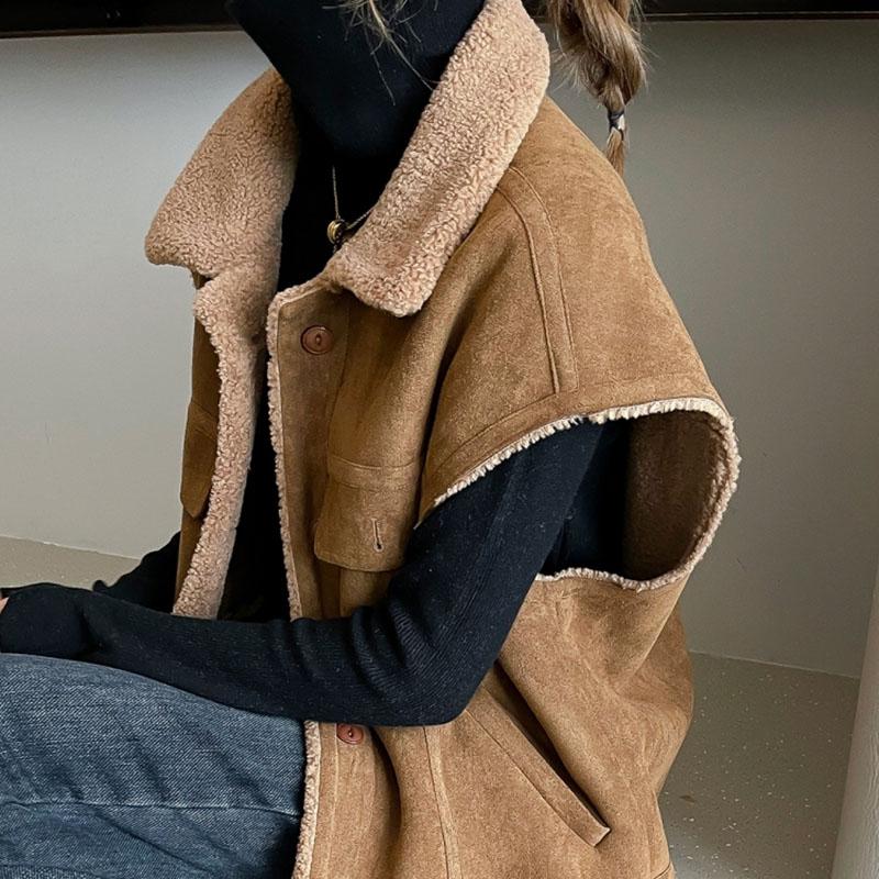 Vest for Women Sleeveless Tops Solid Color Sweater Vest Oversize Loose Versatile Casual Sleeveless Coat Vest Top