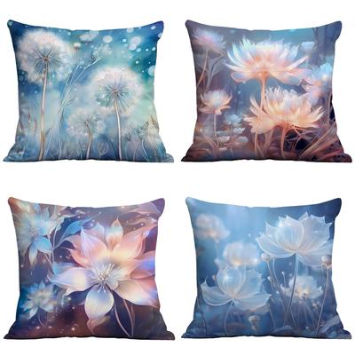 Dreamy Dandelion Lotus Push Pillow Case Sofa Living Room B&B Cushion Pillow Case Bathroom Window Office Pillow