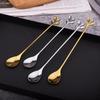 Stainless Steel Leaf Design Coffee Stirring Spoon
