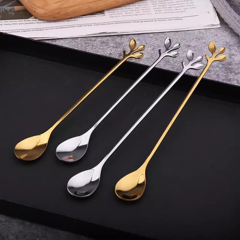 Stainless Steel Leaf Design Coffee Stirring Spoon