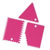 3PCS/Set Cake Cream Scraper Pasty Cutters Scraper Irregular Teeth Edge DIY SmootherRose Red