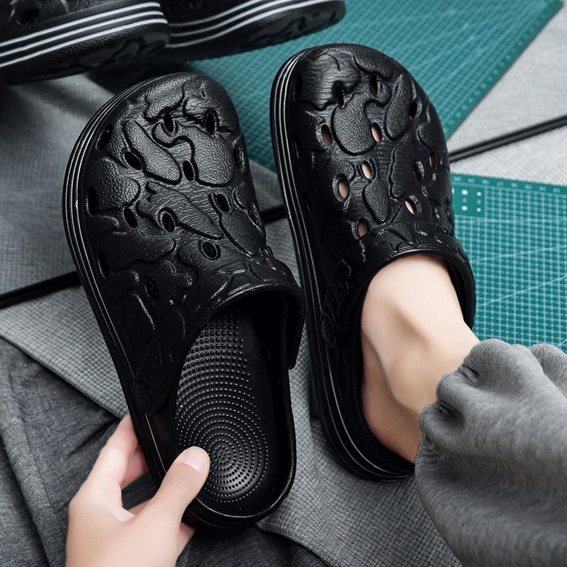 Hole Shoes Men's 2025 Summer New Non-slip Sandals Bag Head Slippers Wear Classic Beach Shoes