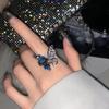 Frühlingstrend Strass Schmetterling Offener Ring - Übertriebener Europäischer/Amerikanischer Stil, Super Glänzend, Trendiger Wald-Look