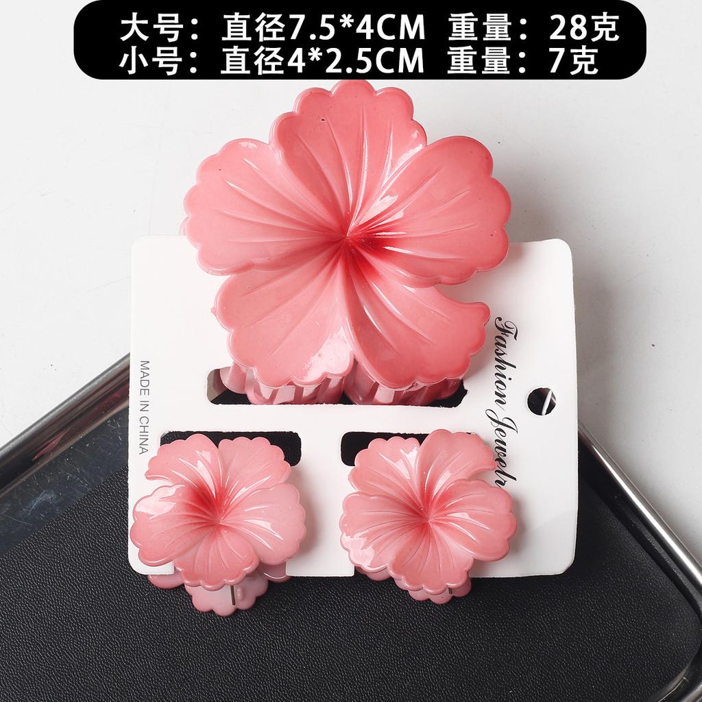 2025 New Egg Flower Grab Clip Retro Color Flower Hair Claw Clip Lady Side Grab Half Grab Back Head Shark