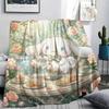 1PC Cinnamoroll Print Flannel Blanket, High Quality All Seasons, Home Decor, Warmth and Comfort, Perfect for Christmas Gifts