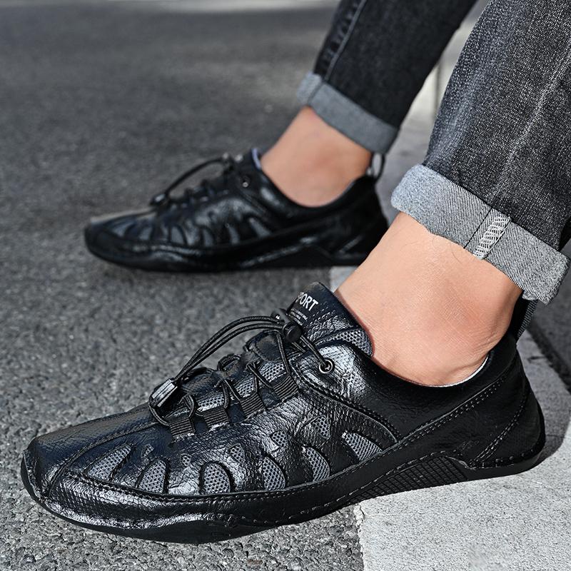 Fashion Summer New Men Breathable Driving Shoes Outdoor Leather Bean Shoes Hot Selling Plus Size Men Breathable Sports and Leisure Shoes