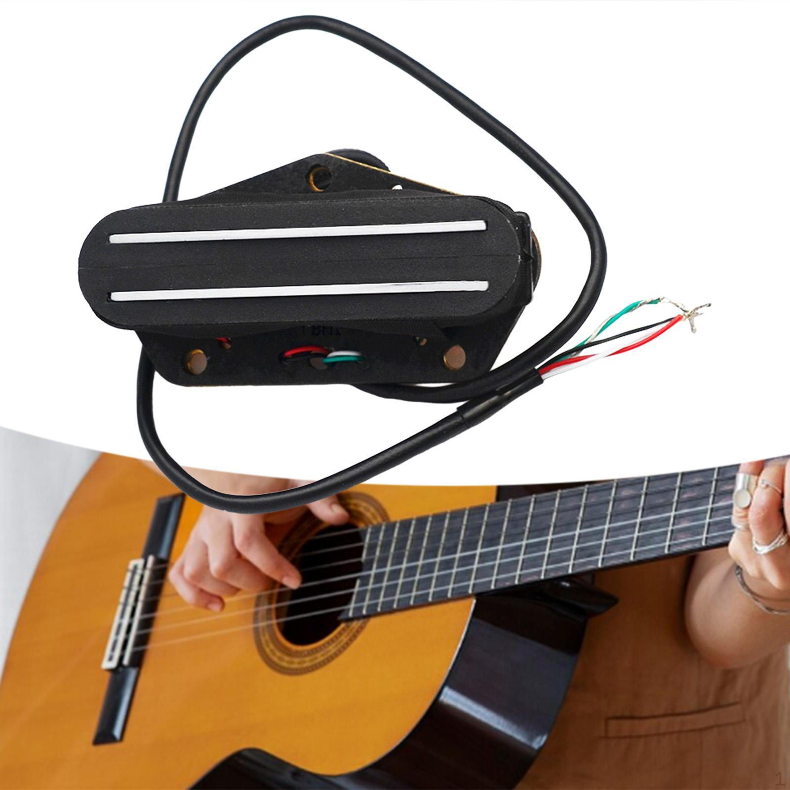 

Double Rail Humbucker Bridge Pickup for Electric Guitar and Ukulele Black Yellow 16K