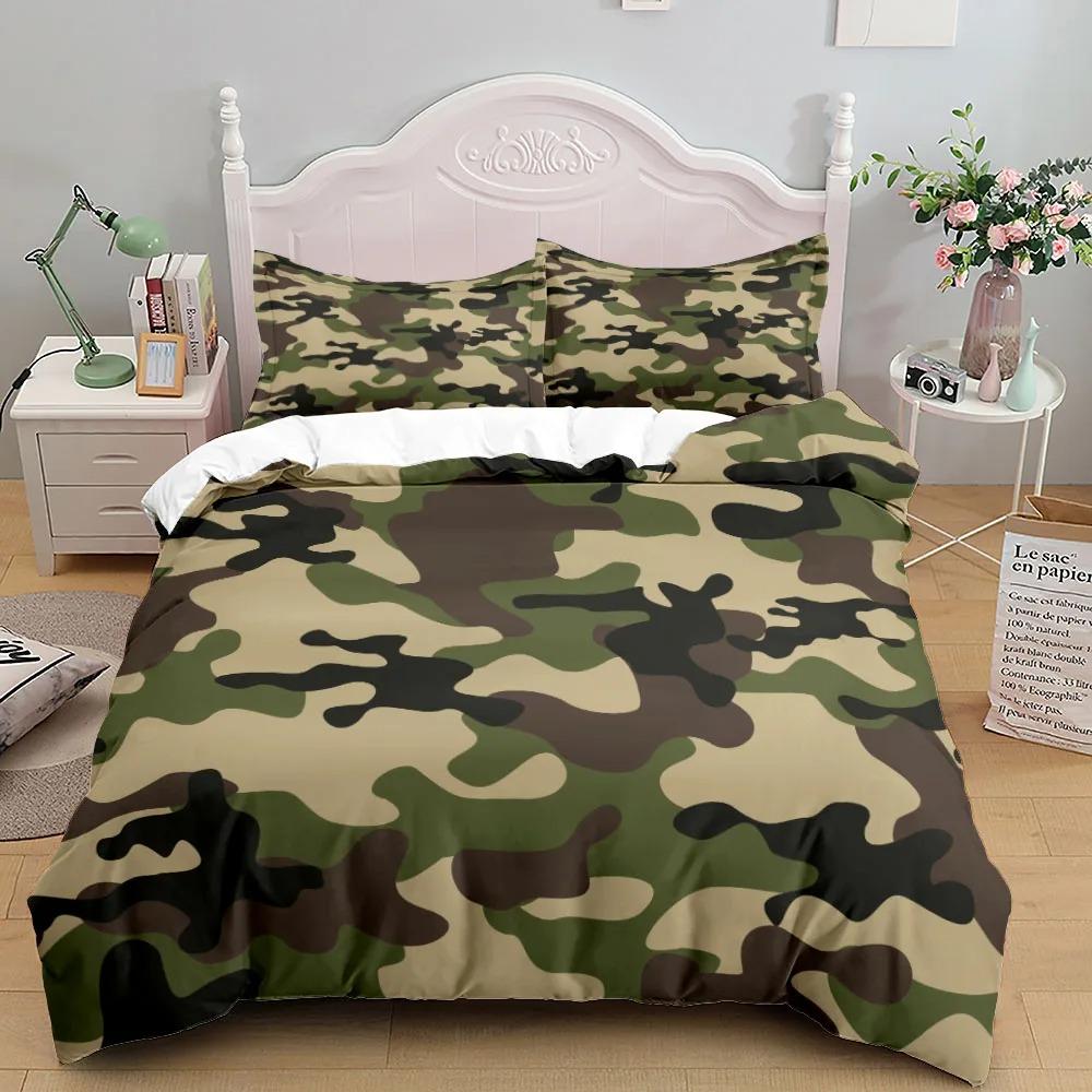 Camouflage Duvet Cover American Patriotic Flag Comforter Polyester Bedding Set Usa Stars Stripes For Boys Kids Teens Adult