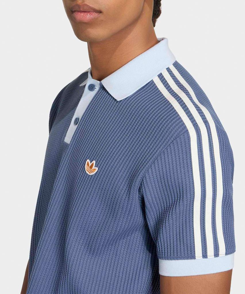 Adidas Waffle Knit Polo Shirt - Blue / Kx1230