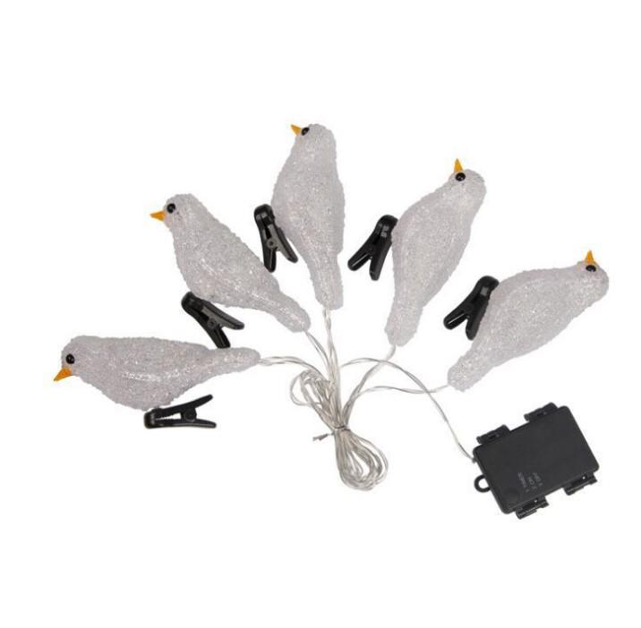 LED Solar Acrylic Bird String Lights - Outdoor Festive Decoration for Courtyard and Christmas Trees
