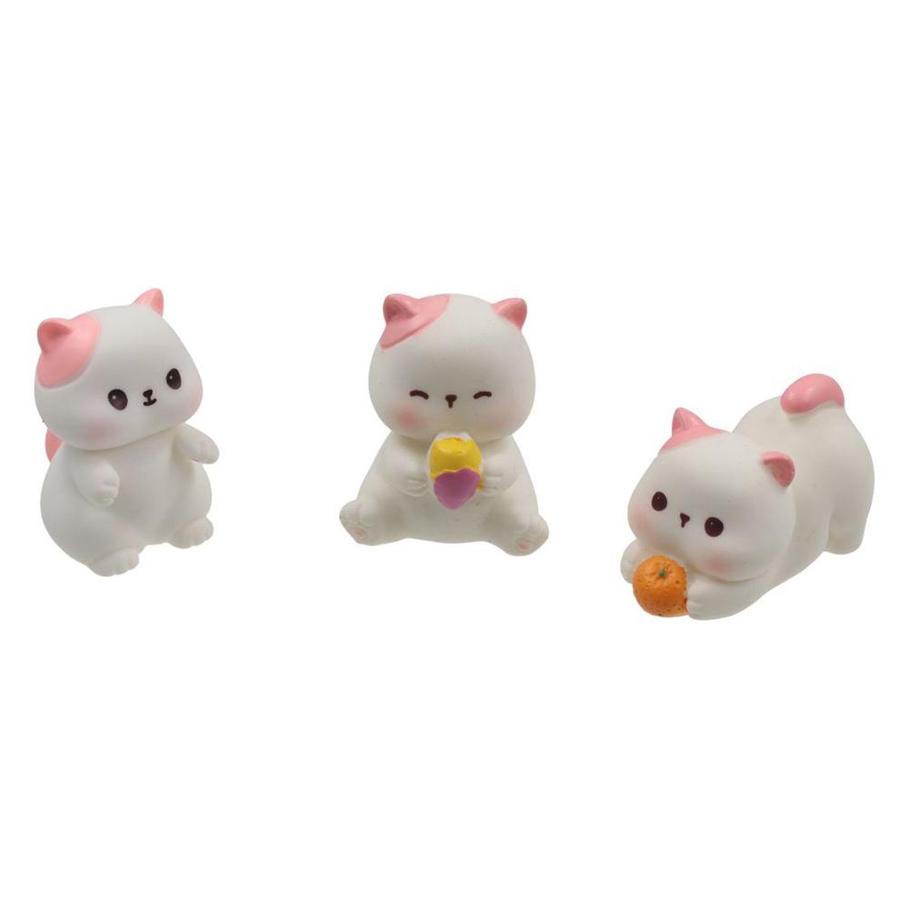 Cartoon Cat Figurines Miniatures Resin Crafts Kitten Statue Mini Cat Ornament Home Office Decor