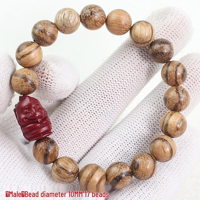 Vietnam Agarwood Bracelet: White Sand Prayer Beads - Unisex Jewelry with Natural Texture, Perfect for Couples